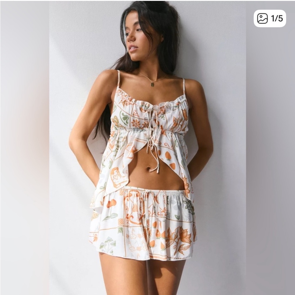 Out From Under Hydra Tie-Front Flyaway Cami & Micro Short Set